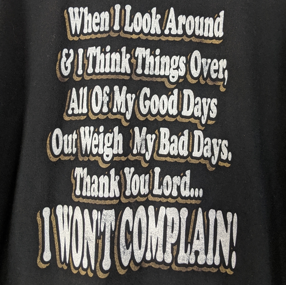 VTG Black Thankful Gratitude Nightgown T-shirt